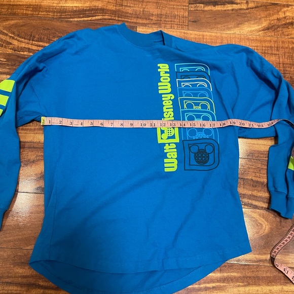 Walt Disney World Spirit Jersey Neon Green Blue Adult Parks Mickey Small - Picture 3 of 6